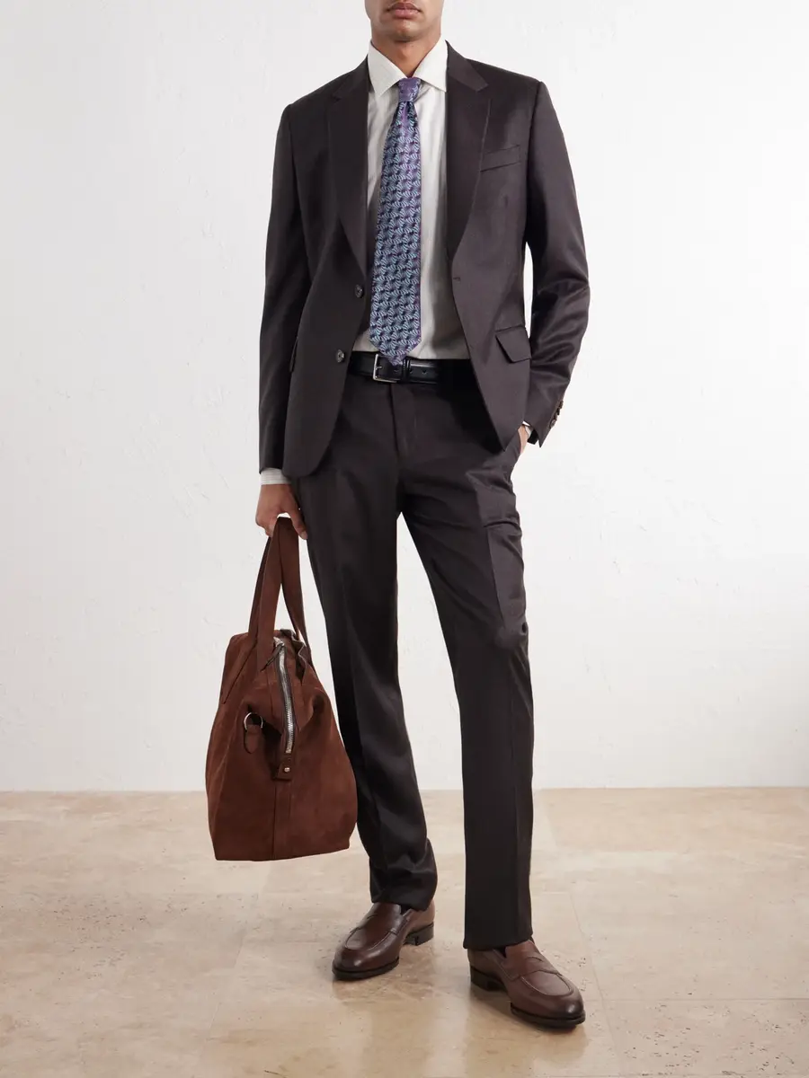 Paul Smith Straight-Leg Wool and Cashmere-Blend Flannel Trousers - Men | Thumbnail 2 Paul Smith Straight-Leg Wool and Cashmere-Blend Flannel Trousers - Men | Thumbnail 2