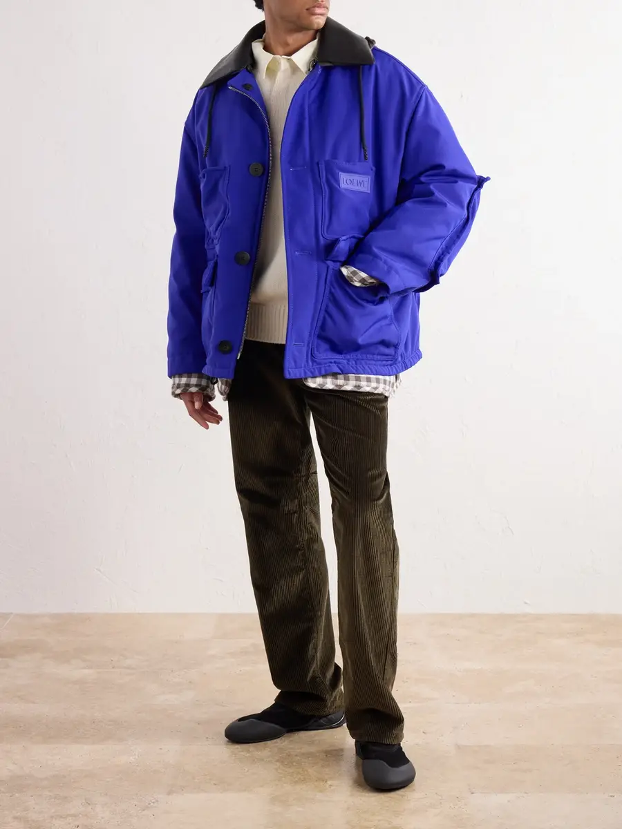 Loewe Leather-Trimmed CORDURA® Padded Jacket - Men | Thumbnail 2