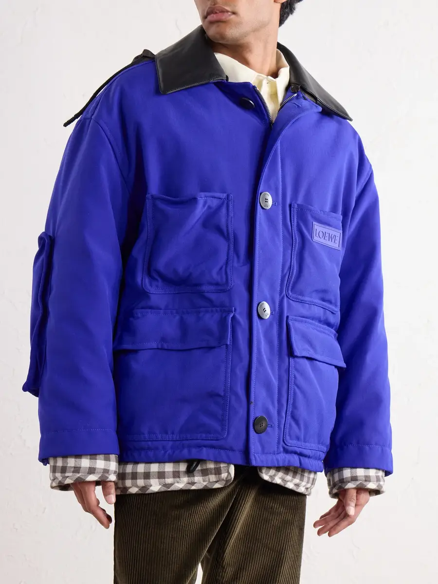 Loewe Leather-Trimmed CORDURA® Padded Jacket - Men | Thumbnail 3