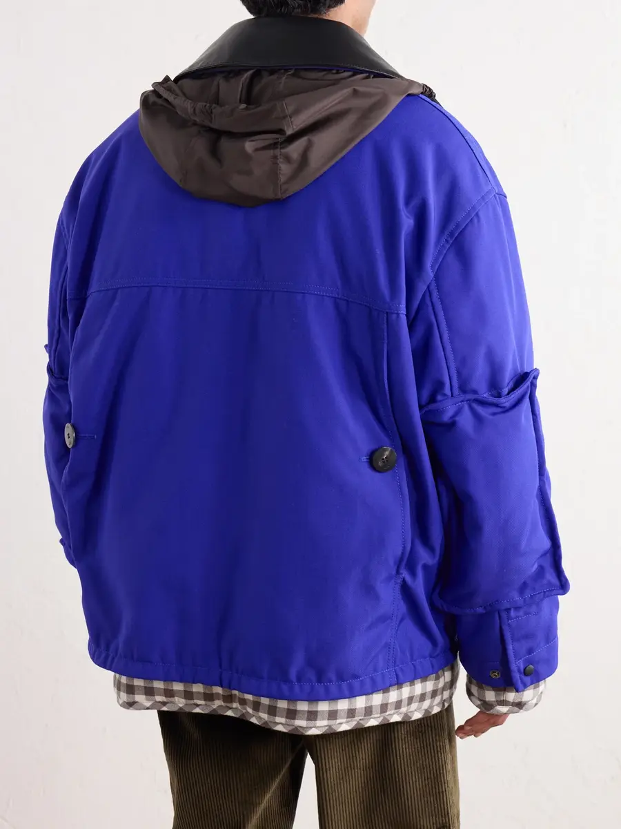 Loewe Leather-Trimmed CORDURA® Padded Jacket - Men | Thumbnail 4