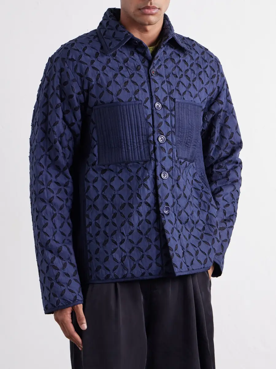 Kardo Wynton Cut-Out Padded Textured-Cotton Blouson Jacket - Men | Thumbnail 3
