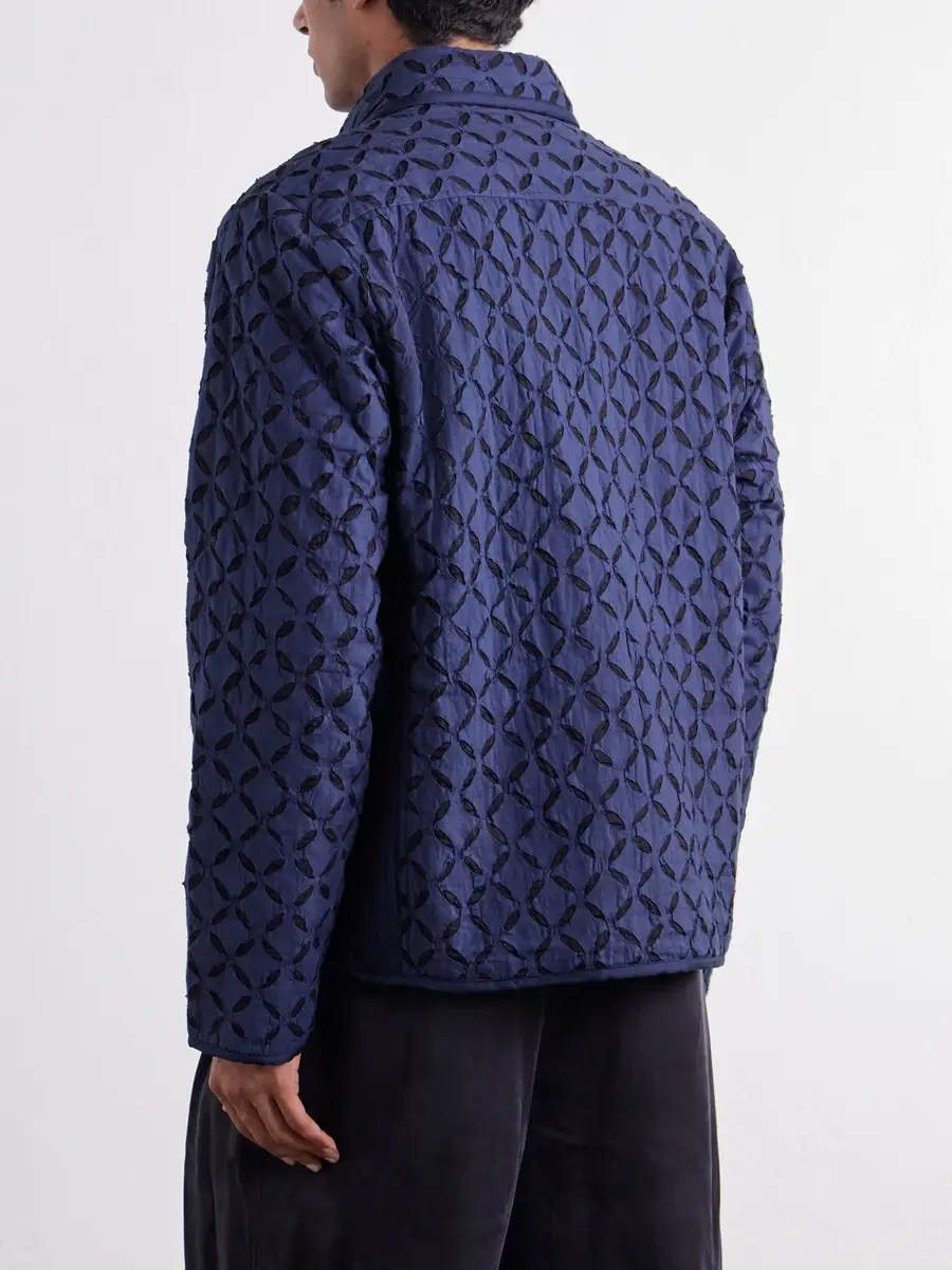 Kardo Wynton Cut-Out Padded Textured-Cotton Blouson Jacket - Men | Thumbnail 4