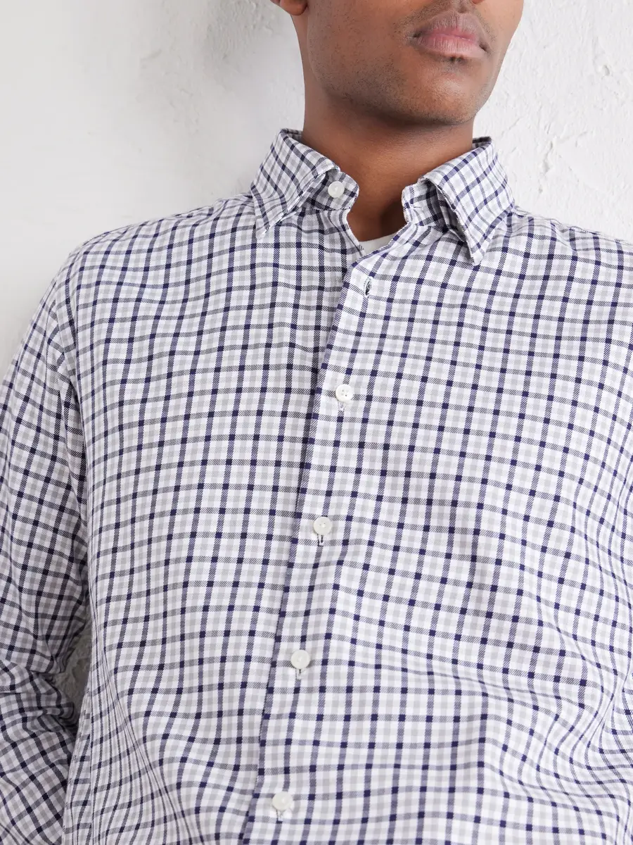 Slowear Glanshirt Button-Down Collar Checked Cotton Shirt - Men | Thumbnail 5