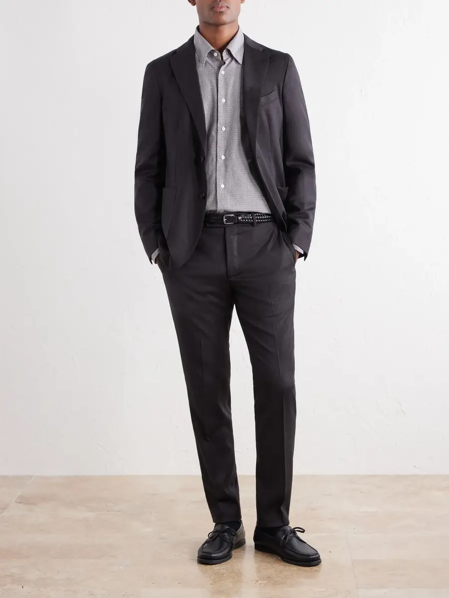 Slowear Incotex Tapered Wool-Blend Flannel Trousers - Men | Thumbnail 2