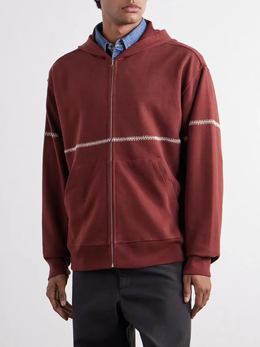 Kartik Research Rabari Cotton-Jersey Zip-Up Hoodie - Men | Thumbnail 3 Kartik Research Rabari Cotton-Jersey Zip-Up Hoodie - Men | Thumbnail 3