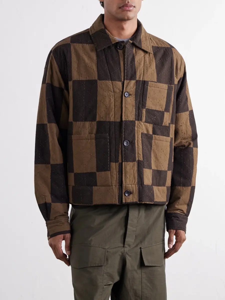 Kardo Bodhi Embroidered Checked Cotton Blouson Jacket - Men | Thumbnail 3 Kardo Bodhi Embroidered Checked Cotton Blouson Jacket - Men | Thumbnail 3