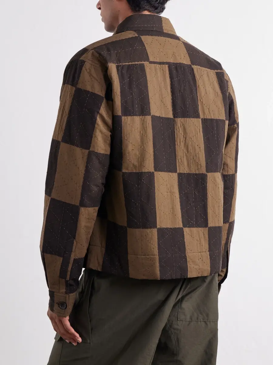 Kardo Bodhi Embroidered Checked Cotton Blouson Jacket - Men | Thumbnail 4 Kardo Bodhi Embroidered Checked Cotton Blouson Jacket - Men | Thumbnail 4