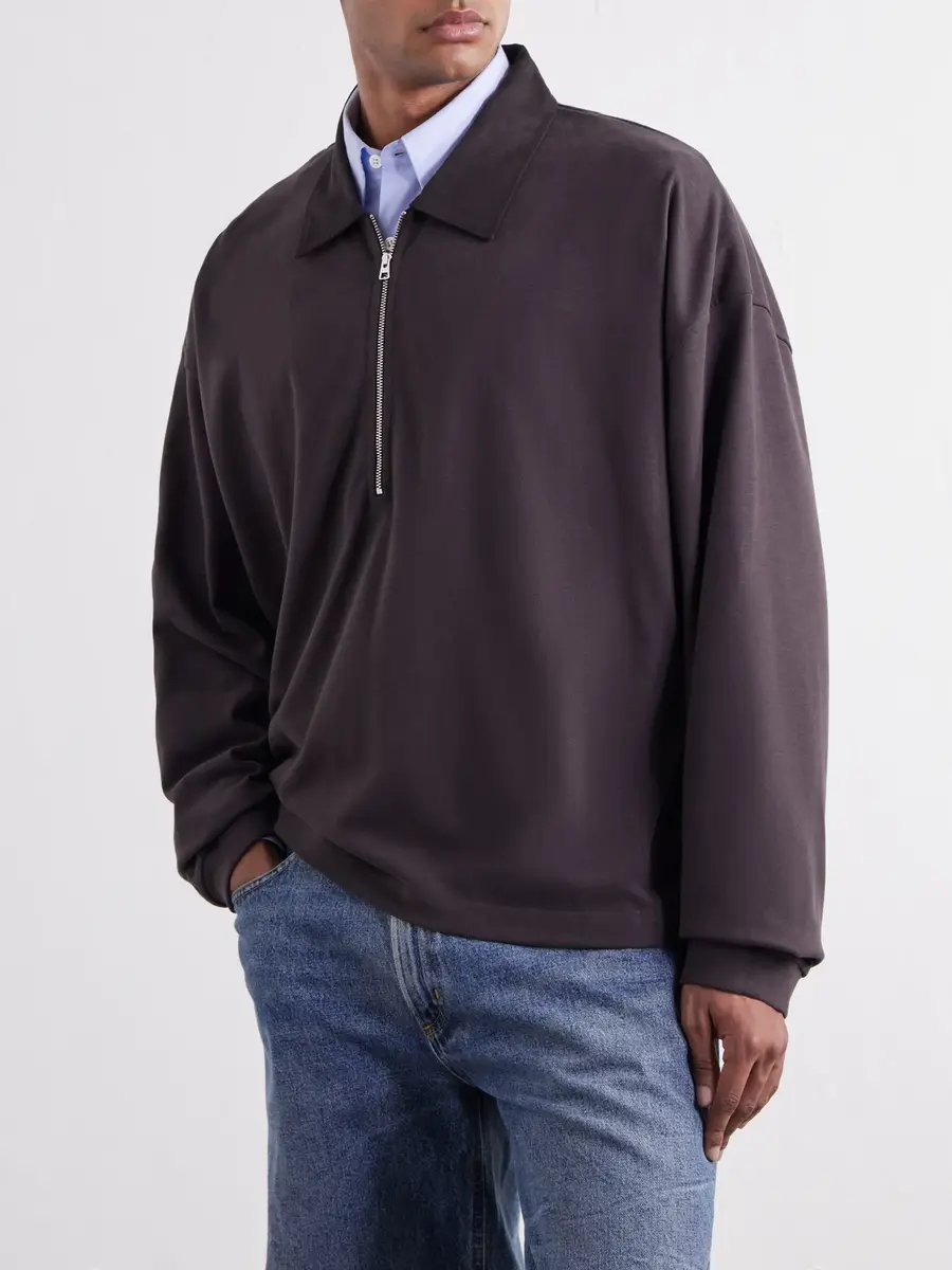AGOLDE Darius Cotton-Jersey Half-Zip Polo Shirt - Men | Thumbnail 3 AGOLDE Darius Cotton-Jersey Half-Zip Polo Shirt - Men | Thumbnail 3