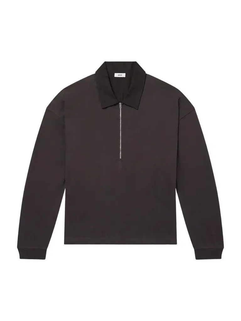 AGOLDE Darius Cotton-Jersey Half-Zip Polo Shirt - Men