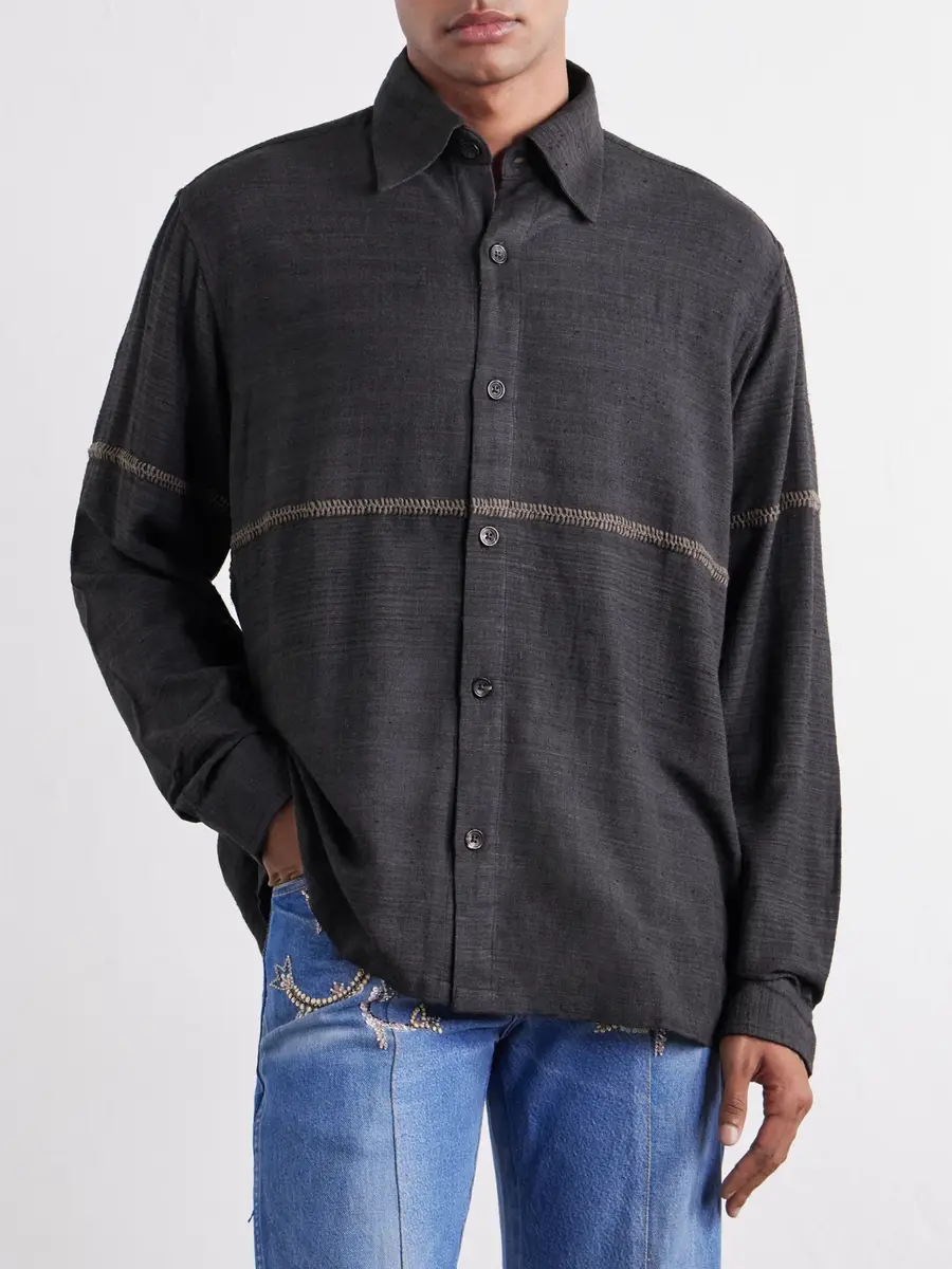 Kartik Research Rabari Embroidered Cotton Shirt - Men | Thumbnail 3 Kartik Research Rabari Embroidered Cotton Shirt - Men | Thumbnail 3