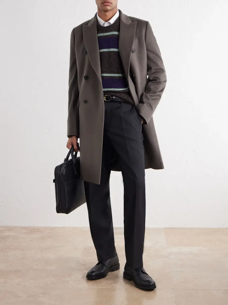 Paul Smith Double-Breasted Wool and Cashmere-Blend Coat - Men | Thumbnail 2 Paul Smith Double-Breasted Wool and Cashmere-Blend Coat - Men | Thumbnail 2