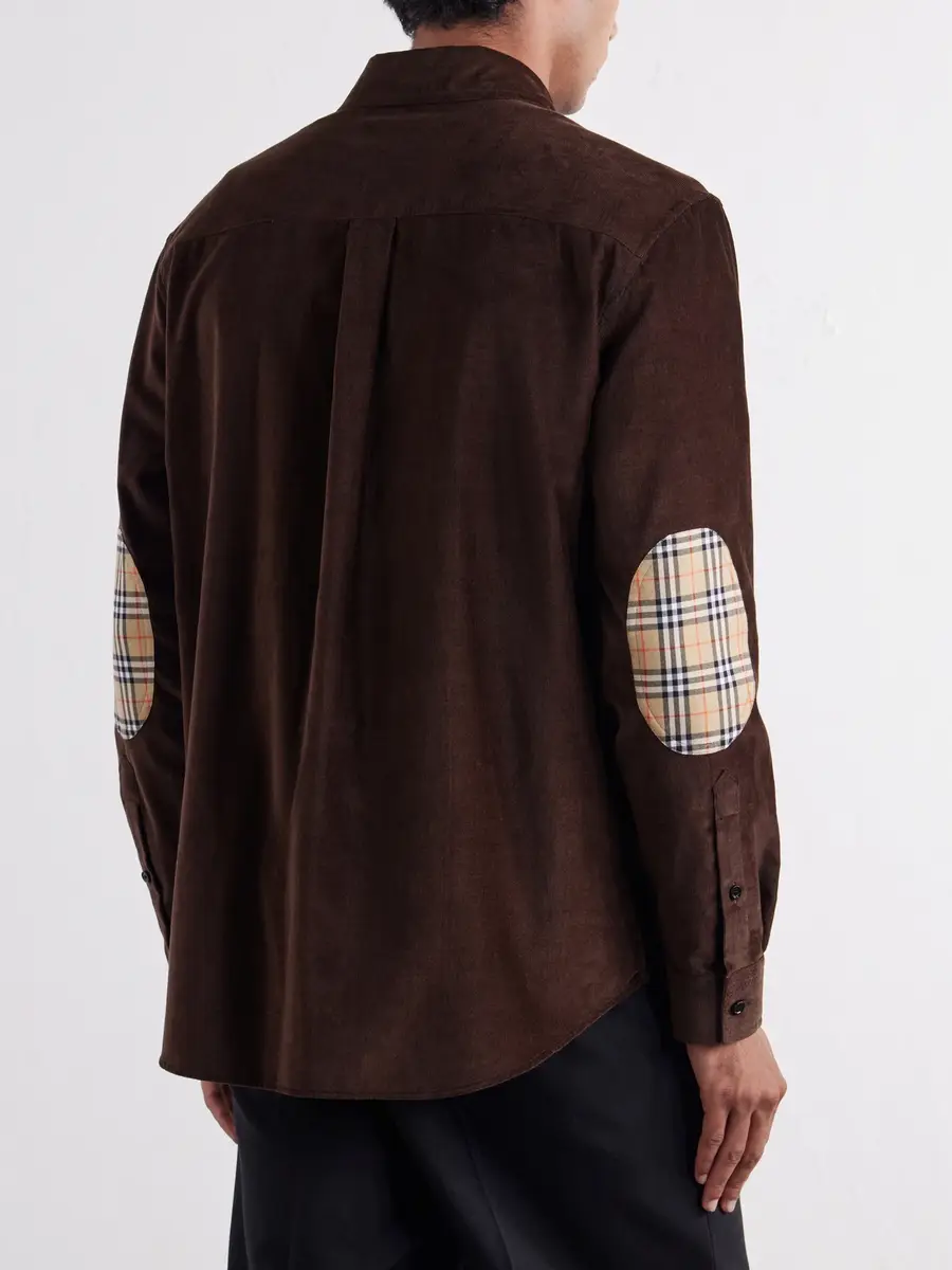 Burberry Logo-Embroidered Cotton-Corduroy Shirt - Men | Thumbnail 4