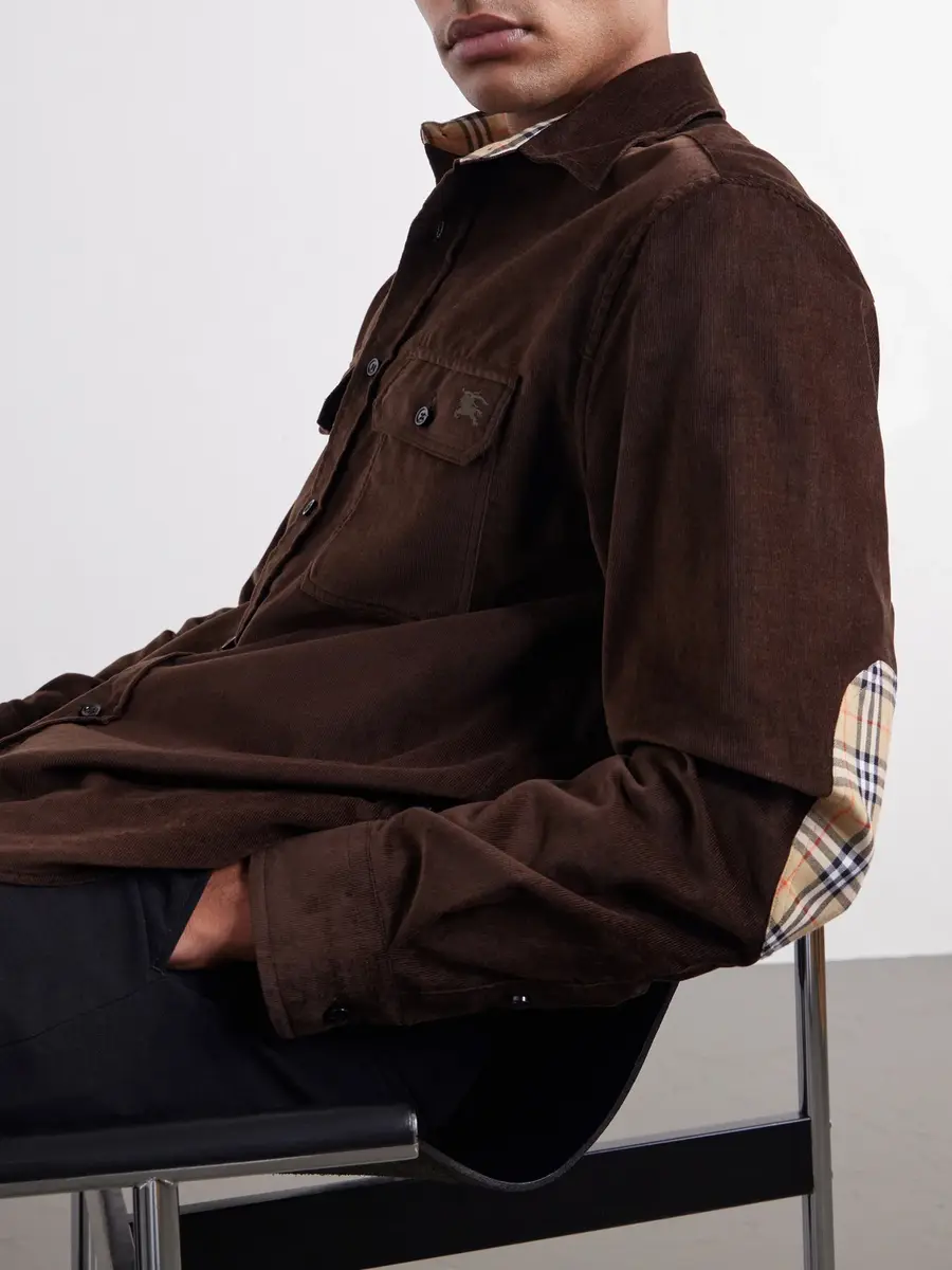 Burberry Logo-Embroidered Cotton-Corduroy Shirt - Men | Thumbnail 5