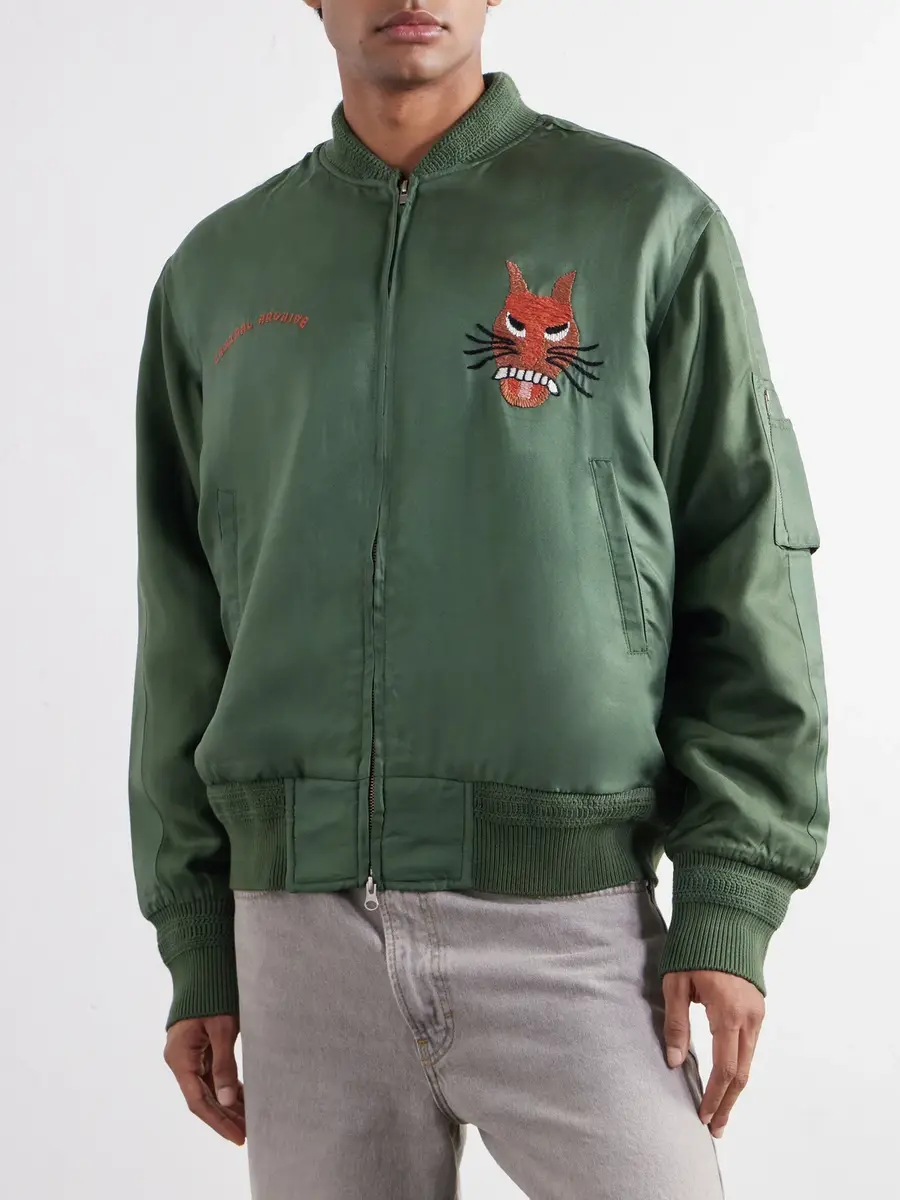 Kardo Max Embroidered Silk-Twill Bomber Jacket - Men | Thumbnail 3