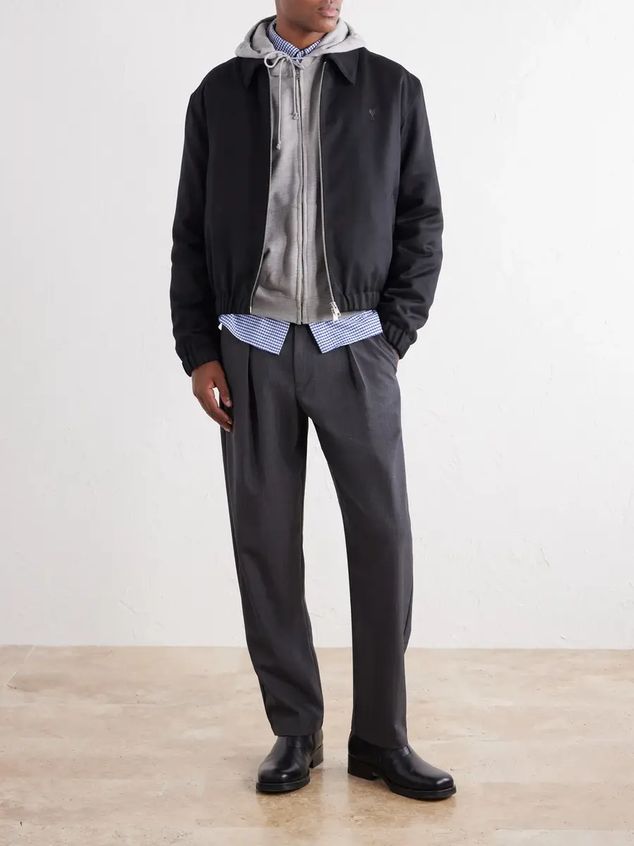 AMI PARIS Ami De Coeur Logo-Embroidered Virgin Wool-Gabardine Jacket - Men | Thumbnail 2 AMI PARIS Ami De Coeur Logo-Embroidered Virgin Wool-Gabardine Jacket - Men | Thumbnail 2