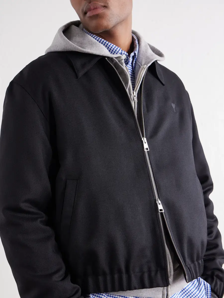 AMI PARIS Ami De Coeur Logo-Embroidered Virgin Wool-Gabardine Jacket - Men | Thumbnail 5 AMI PARIS Ami De Coeur Logo-Embroidered Virgin Wool-Gabardine Jacket - Men | Thumbnail 5