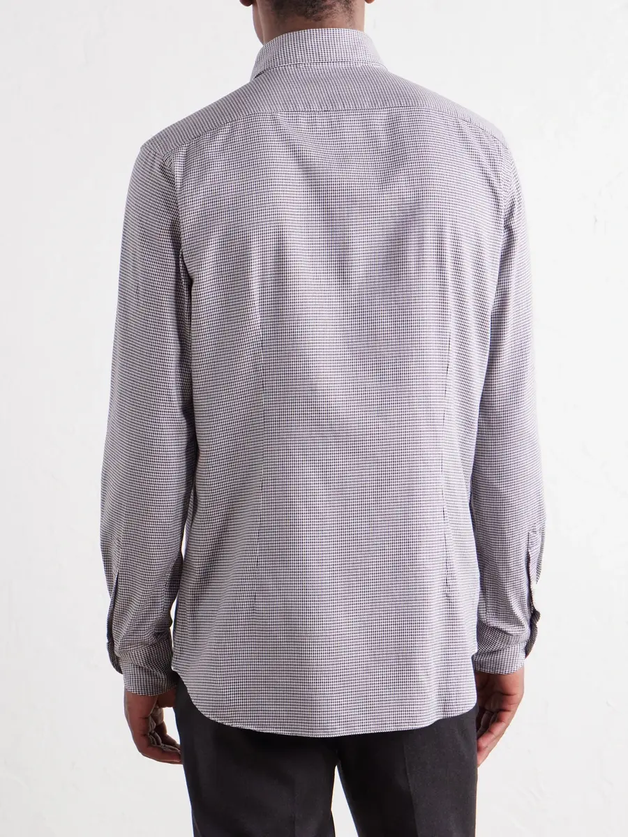 Slowear Glanshirt Button-Down Collar Houndstooth Cotton Shirt - Men | Thumbnail 4 Slowear Glanshirt Button-Down Collar Houndstooth Cotton Shirt - Men | Thumbnail 4