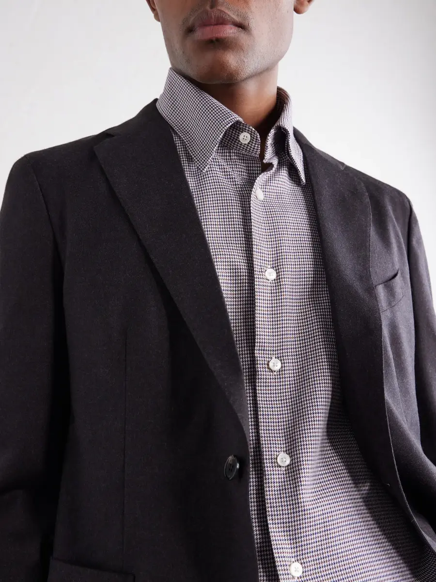 Slowear Glanshirt Button-Down Collar Houndstooth Cotton Shirt - Men | Thumbnail 5 Slowear Glanshirt Button-Down Collar Houndstooth Cotton Shirt - Men | Thumbnail 5
