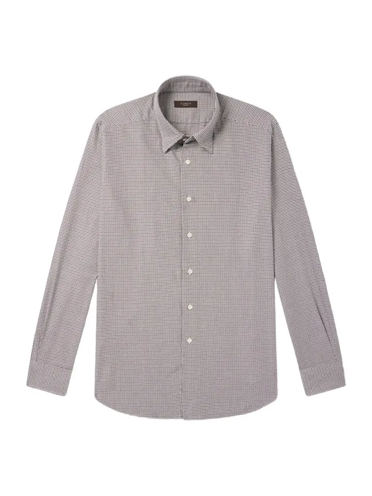 Slowear Glanshirt Button-Down Collar Houndstooth Cotton Shirt - Men