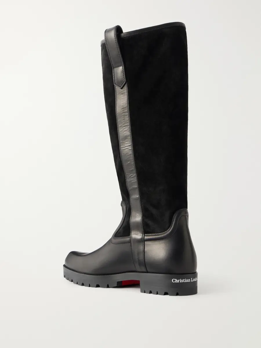 Christian Louboutin Leather-Trimmed Suede Biker Boots - Men | Thumbnail 4 Christian Louboutin Leather-Trimmed Suede Biker Boots - Men | Thumbnail 4