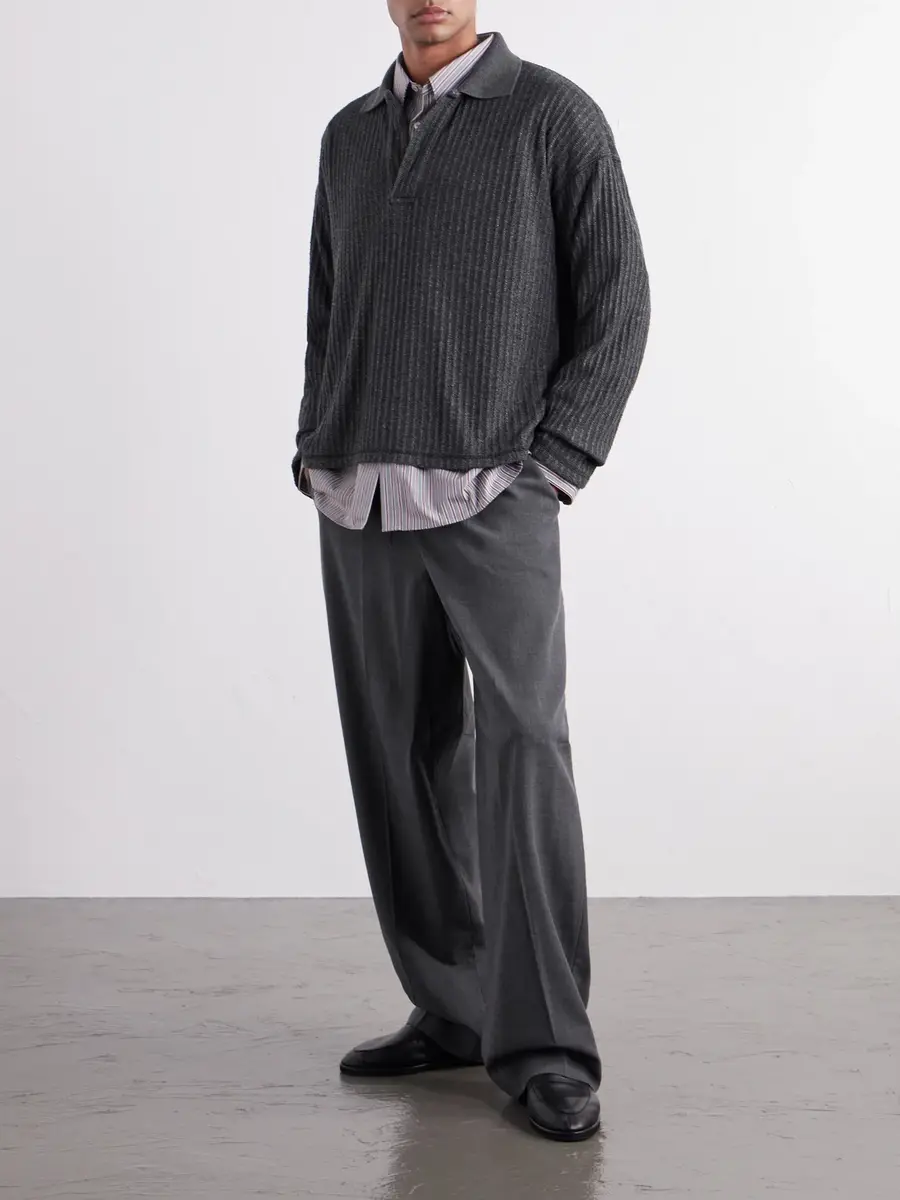 mfpen Rolodex Bouclé Polo Sweatshirt - Men | Thumbnail 2 mfpen Rolodex Bouclé Polo Sweatshirt - Men | Thumbnail 2