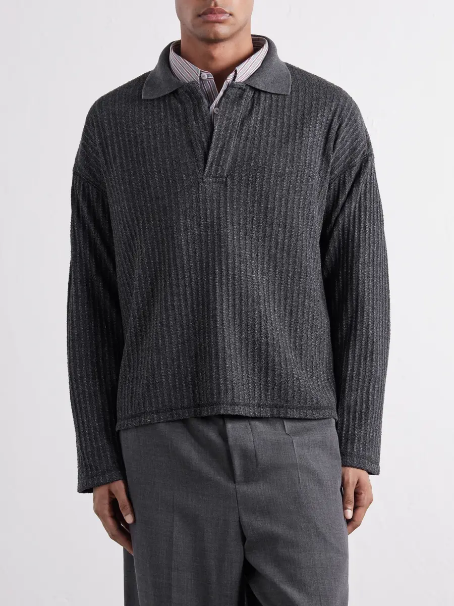 mfpen Rolodex Bouclé Polo Sweatshirt - Men | Thumbnail 3 mfpen Rolodex Bouclé Polo Sweatshirt - Men | Thumbnail 3