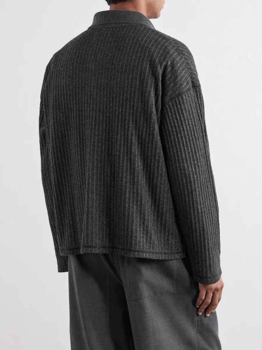 mfpen Rolodex Bouclé Polo Sweatshirt - Men | Thumbnail 4 mfpen Rolodex Bouclé Polo Sweatshirt - Men | Thumbnail 4