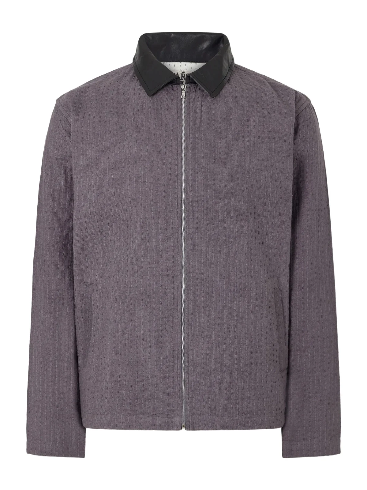 Kartik Research Kantha Leather-Trimmed Embroidered Cotton Blouson Jacket - Men