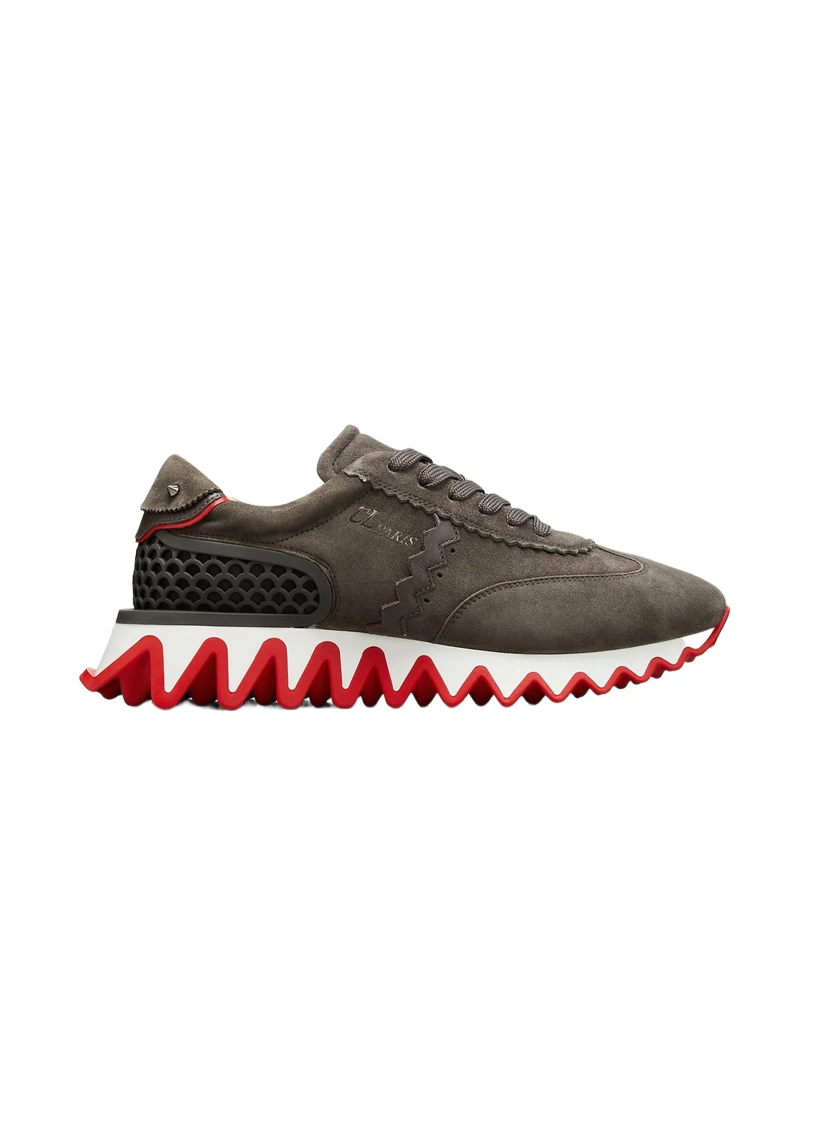 Christian Louboutin Men's Loubishark Flat Mixed-Media Red Sole Sneakers