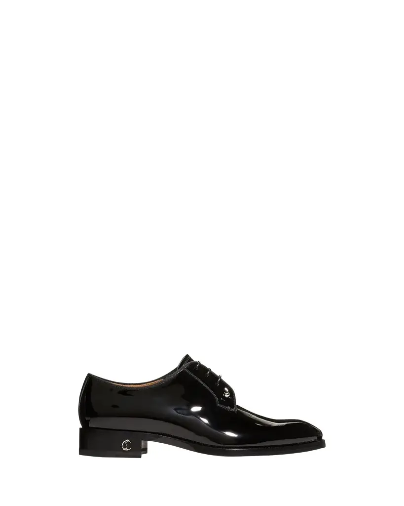 Christian Louboutin Men's Chambeliss Patent Red-Sole Oxfords