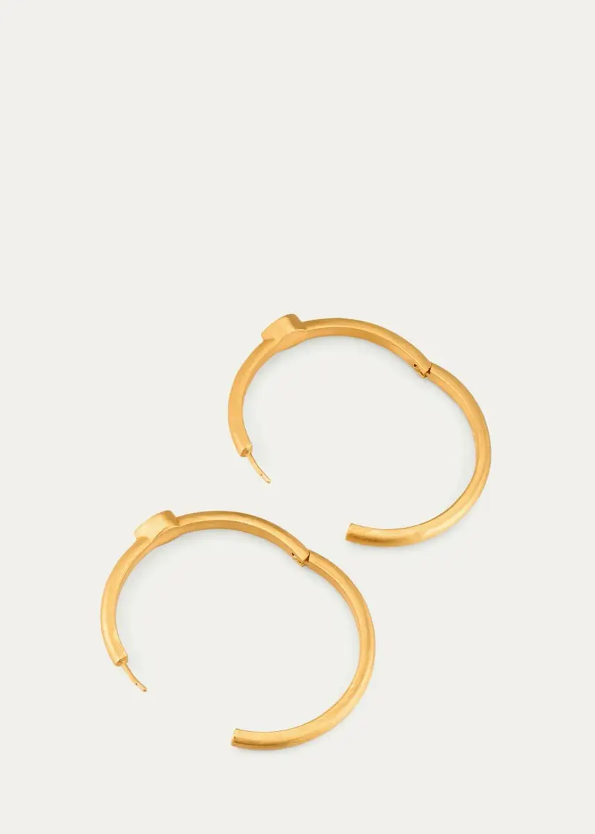 DARIUS 18K Single Pink Pear Sapphire Signature Hoop Earrings, 36mm | Thumbnail 4 DARIUS 18K Single Pink Pear Sapphire Signature Hoop Earrings, 36mm | Thumbnail 4