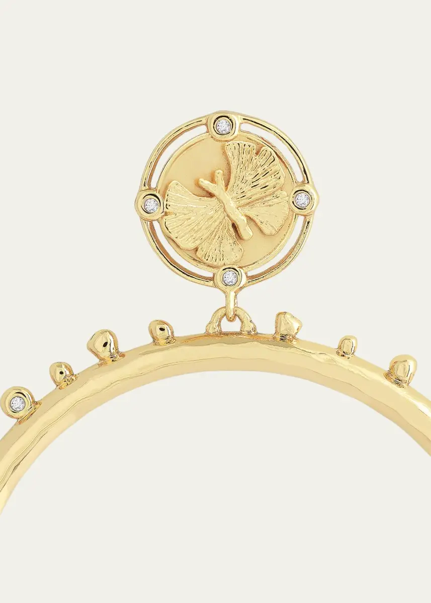 Anabel Aram Jewelry Butterfly Coin Molten Hoop Earrings | Thumbnail 4 Anabel Aram Jewelry Butterfly Coin Molten Hoop Earrings | Thumbnail 4