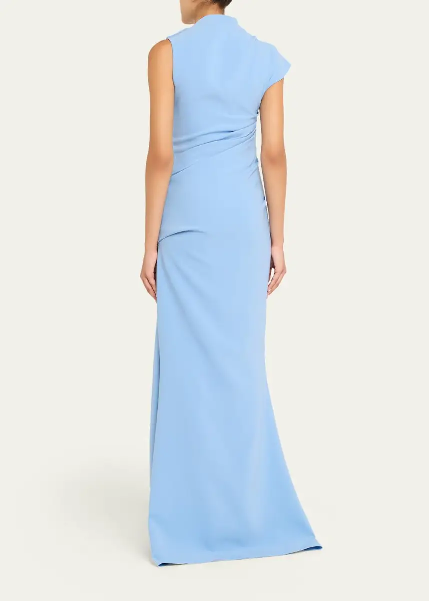Atelier Prabal Gurung Ashley Mock-Neck Draped Trumpet Gown | Thumbnail 3