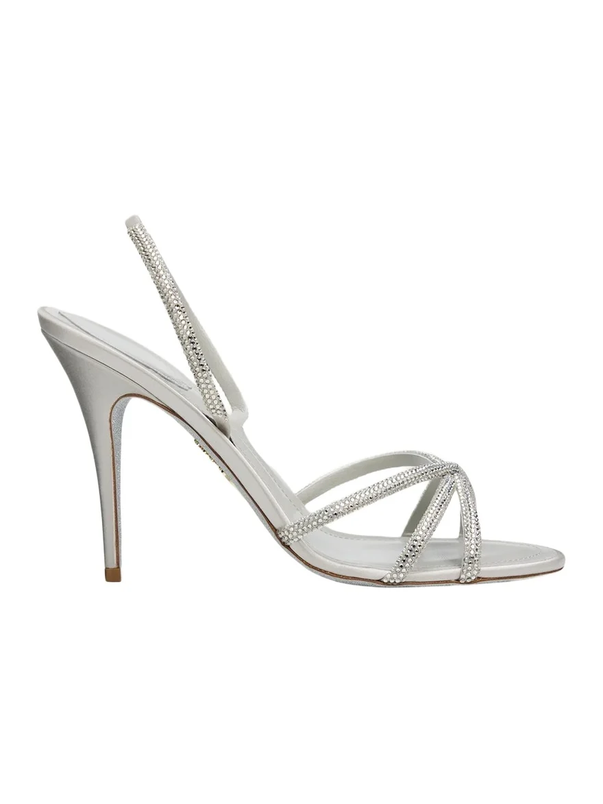 100mm Embellished Metallic Leather Sandals