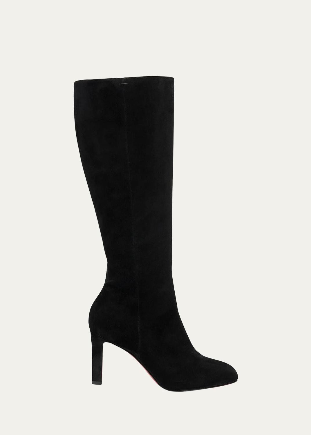 Christian Louboutin 85mm Fannylove Suede Knee-High Boots