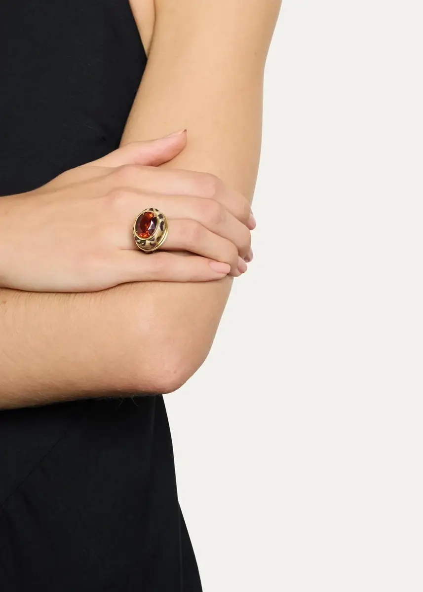 Silvia Furmanovich 18K Cheetah Marquetry Ring with Citrine | Thumbnail 2 Silvia Furmanovich 18K Cheetah Marquetry Ring with Citrine | Thumbnail 2