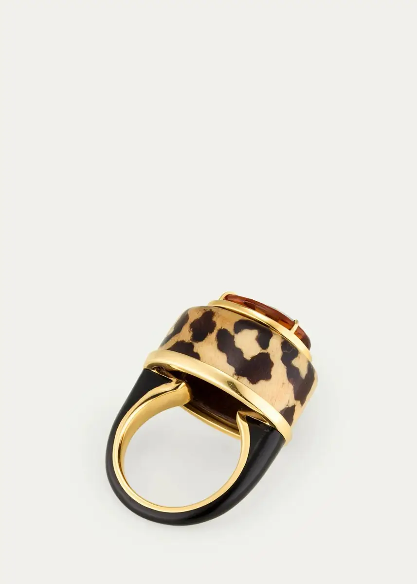 Silvia Furmanovich 18K Cheetah Marquetry Ring with Citrine | Thumbnail 4 Silvia Furmanovich 18K Cheetah Marquetry Ring with Citrine | Thumbnail 4