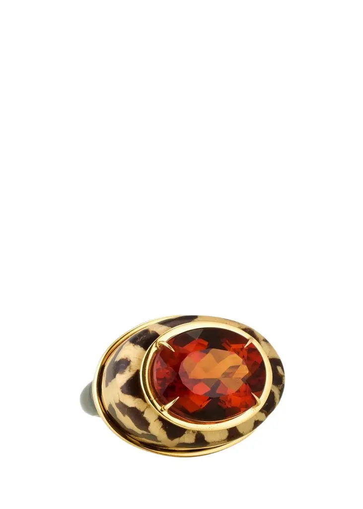 18K Cheetah Marquetry Ring with Citrine 18K Cheetah Marquetry Ring with Citrine