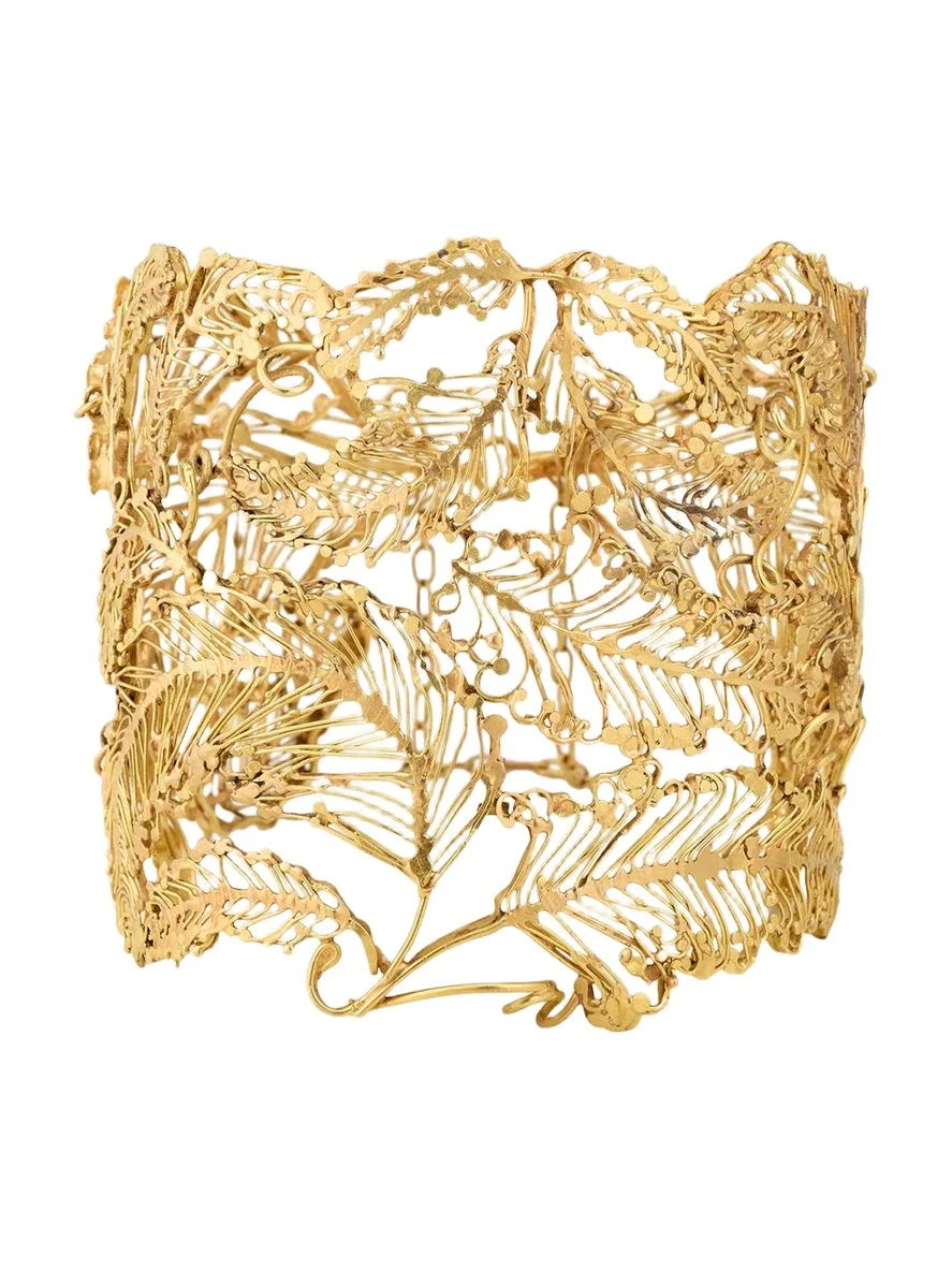 JUDY GEIB 18K Yellow Gold Fern Cuff Bracelet