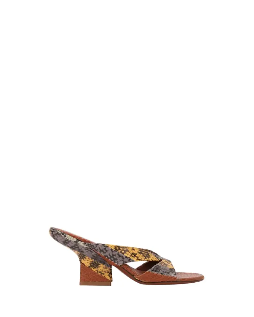 75mm Snake-Embossed Leather Mules 75mm Snake-Embossed Leather Mules