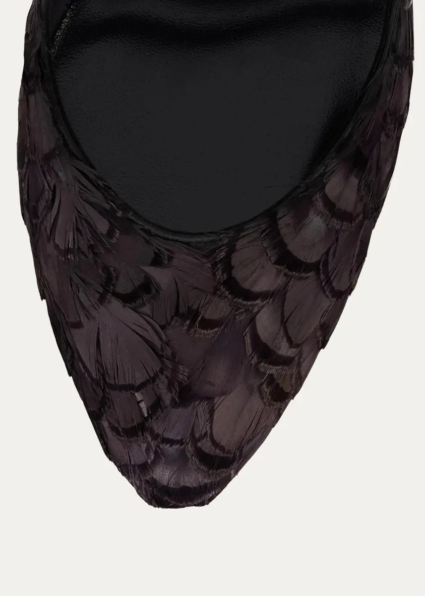 Christian Louboutin 100mm Fanny Silk Feather Pumps | Thumbnail 2