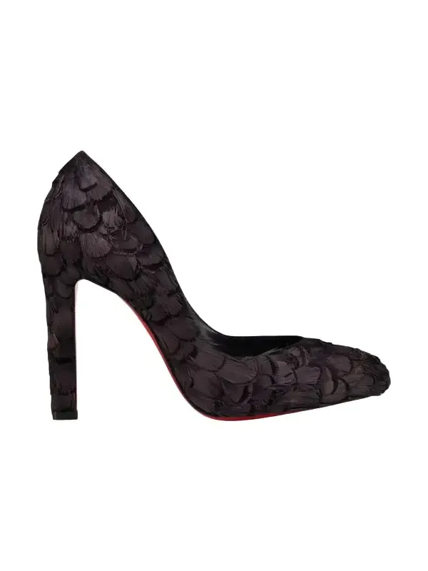 Christian Louboutin 100mm Fanny Silk Feather Pumps