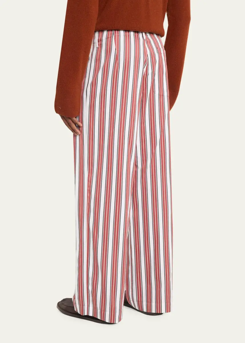 Sanderlak Men's Striped Poplin Wide-Leg Drawstring Pants | Thumbnail 3 Sanderlak Men's Striped Poplin Wide-Leg Drawstring Pants | Thumbnail 3