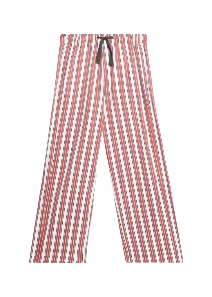 Sanderlak Men's Striped Poplin Wide-Leg Drawstring Pants