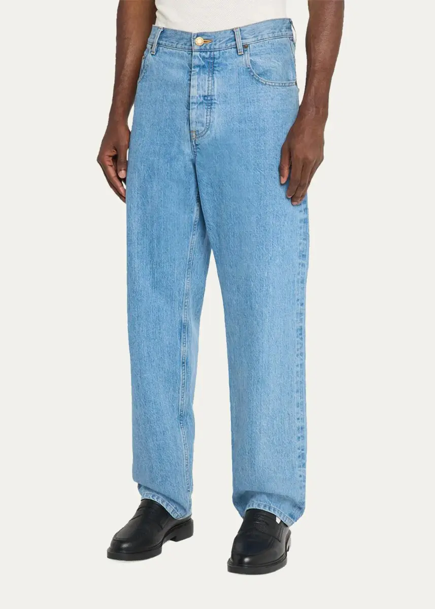 Thom Browne Men's Washed Selvedge Denim Straight-Leg Jeans | Thumbnail 4 Thom Browne Men's Washed Selvedge Denim Straight-Leg Jeans | Thumbnail 4