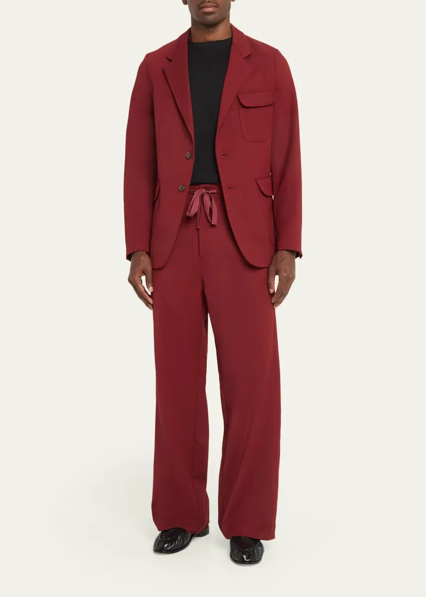 Sanderlak Men's Twill Flap Pocket Single-Breasted Blazer | Thumbnail 2