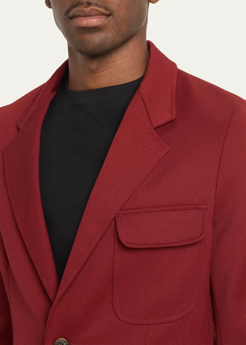 Sanderlak Men's Twill Flap Pocket Single-Breasted Blazer | Thumbnail 5