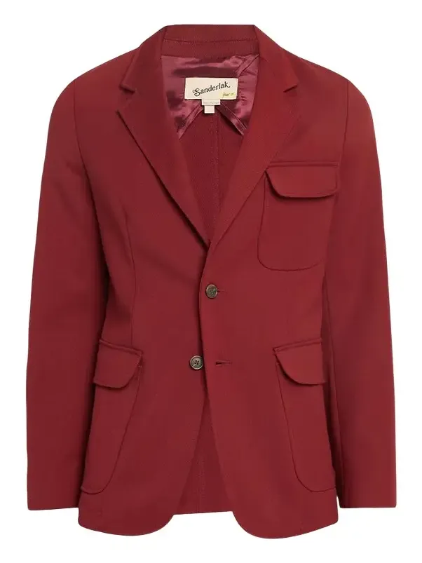 Sanderlak Men's Twill Flap Pocket Single-Breasted Blazer