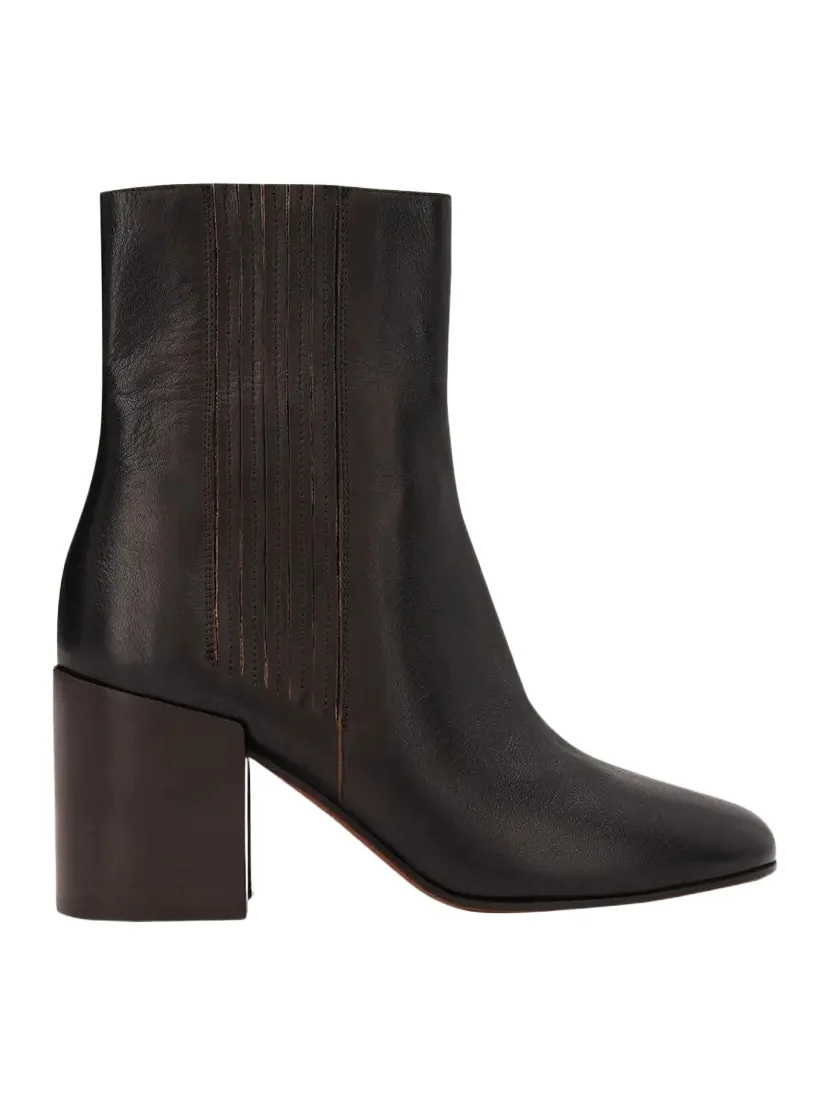 70mm Leather Block-Heel Booties 70mm Leather Block-Heel Booties