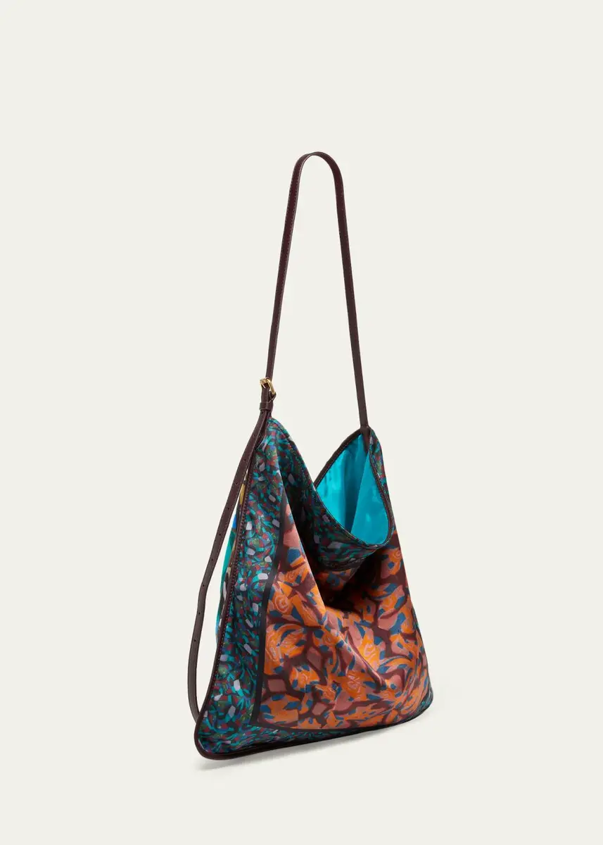 Dries Van Noten Scarf-Print Flat Hobo Bag | Thumbnail 3 Dries Van Noten Scarf-Print Flat Hobo Bag | Thumbnail 3
